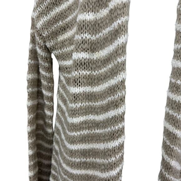 Soft Surroundings Lucie Striped Open Long Knit Cardigan Sweater Cotton Blend S - Picture 6 of 16